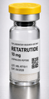 RETATRUTIDE metabolic signaling research 10 mg lyophilized peptide vial for laboratory use.